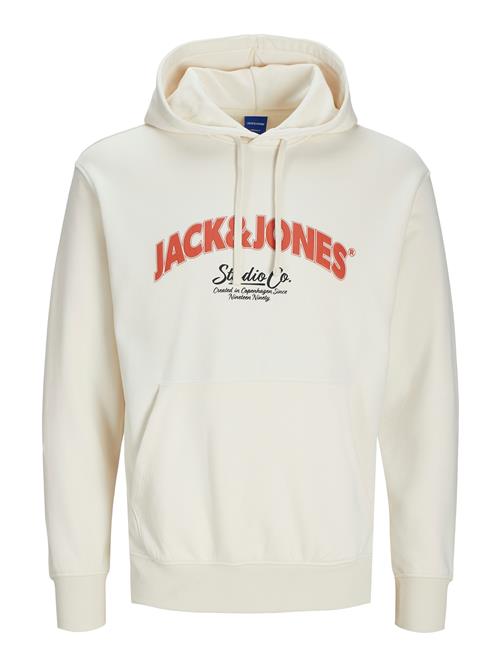 JACK & JONES Sweatshirt 'JORBRONX'  orangerød / sort / uldhvid