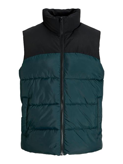 JACK & JONES Vest 'JJMOON'  mørkegrøn / sort