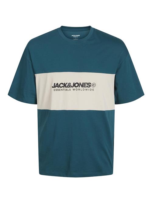 JACK & JONES Bluser & t-shirts 'JJELegacy'  petroleum / sort / offwhite