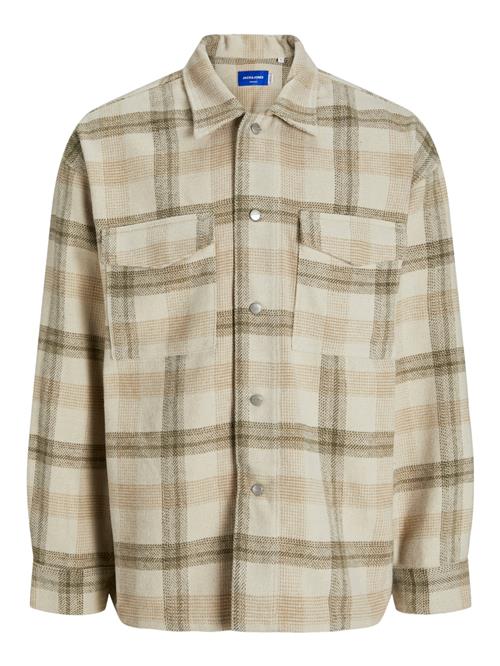 JACK & JONES Skjorte 'JORVesterbro'  beige / oliven / uldhvid