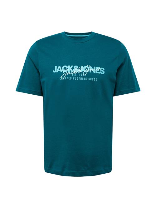 JACK & JONES Bluser & t-shirts 'JJALVIS'  turkis / petroleum / hvid