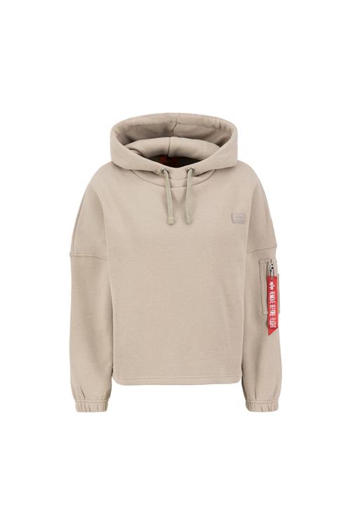 Se ALPHA INDUSTRIES Sweatshirt  sand / rød / hvid ved About You