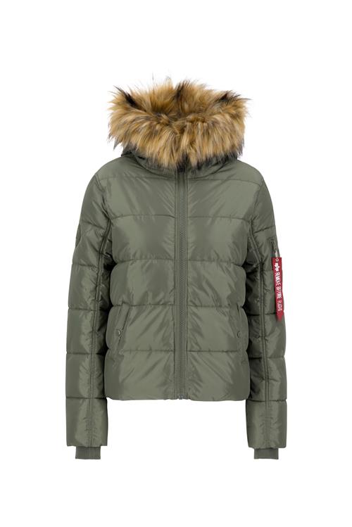 Se ALPHA INDUSTRIES Vinterjakke  brun / grøn / rød ved About You