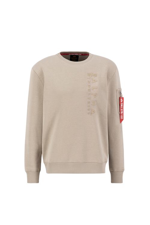 ALPHA INDUSTRIES Sweatshirt 'Emb'  sand / rød / hvid