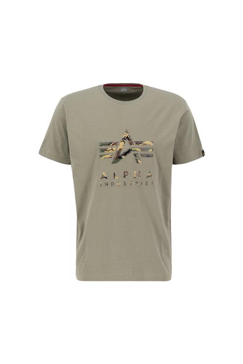 ALPHA INDUSTRIES Bluser & t-shirts 'Camo PP T'  sand / brun / khaki / oliven