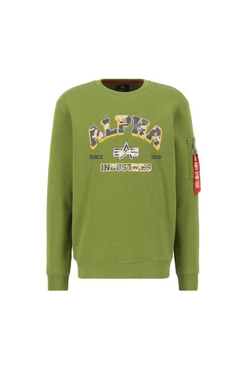 Se ALPHA INDUSTRIES Sweatshirt  gul / grå / mørkegrå / kiwi ved About You