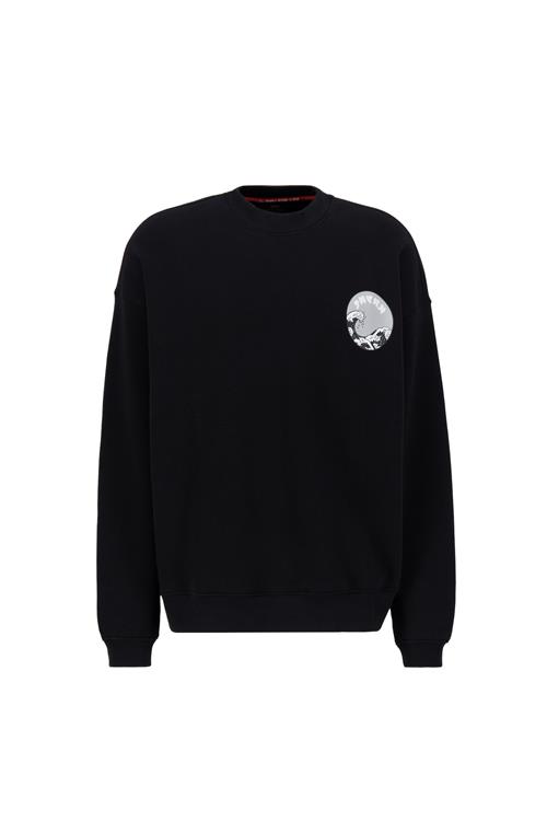 ALPHA INDUSTRIES Sweatshirt 'Japan Wave Warrior'  grå / sort / hvid