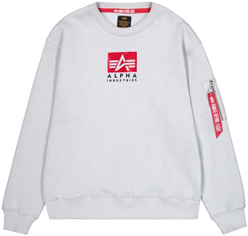 Se ALPHA INDUSTRIES Sweatshirt  lysegrå / rød / sort ved About You