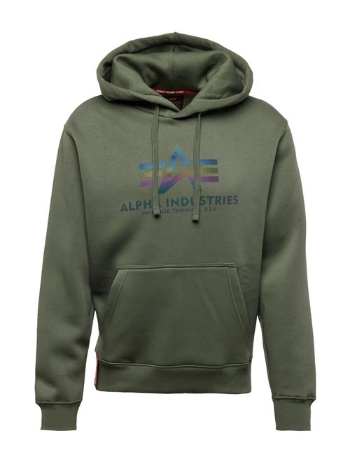 Se ALPHA INDUSTRIES Sweatshirt  mørkeblå / grøn / mørkegrøn / mørkelilla ved About You