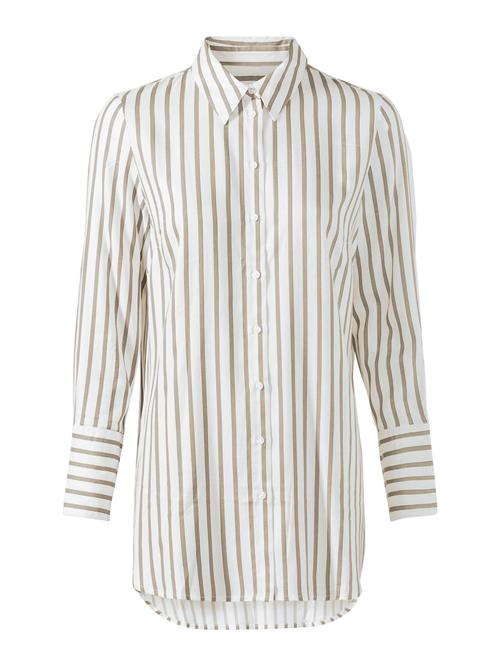heine Bluse  taupe / hvid