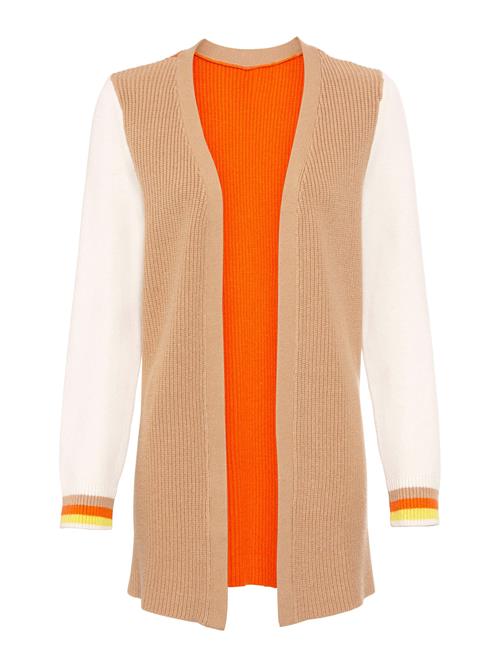 Se heine Cardigan  camel / gul / orange / hvid ved About You