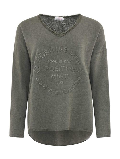 Se Zwillingsherz Sweatshirt 'Positive Mind'  khaki ved About You