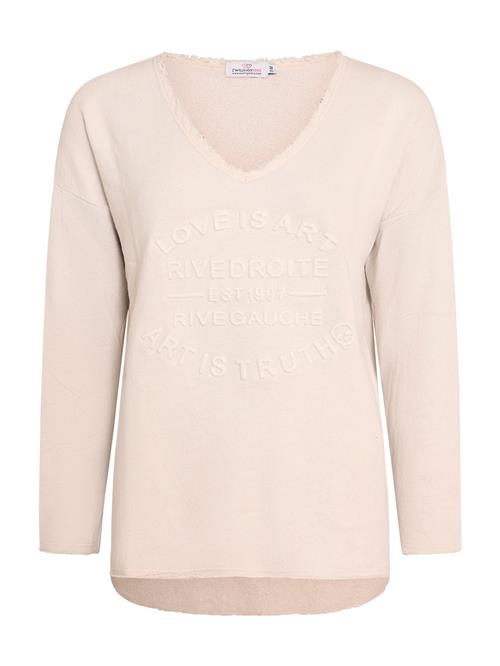 Se Zwillingsherz Sweatshirt 'Love is Art'  beige ved About You