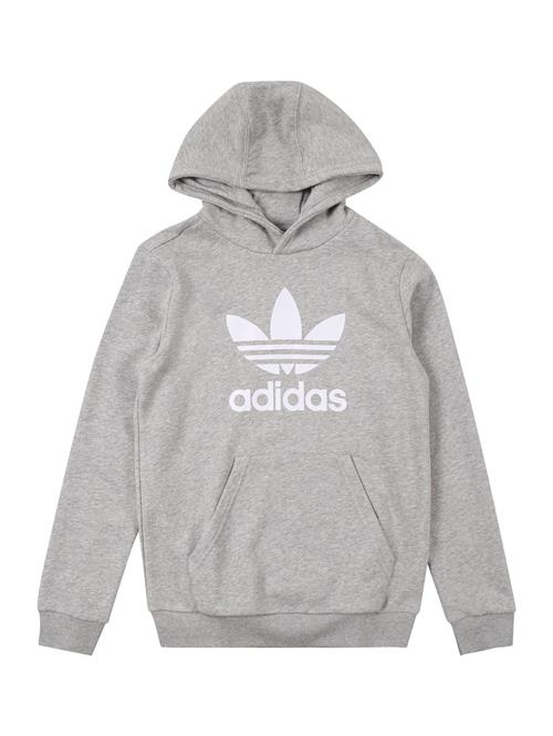 Se ADIDAS ORIGINALS Sweatshirt 'TREFOIL'  grå-meleret / hvid ved About You