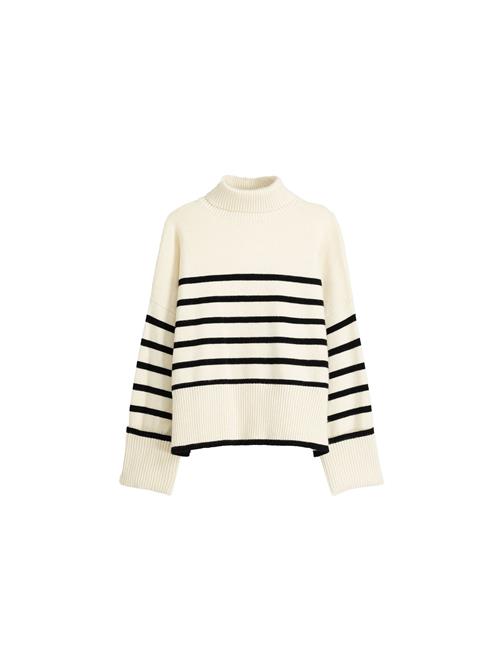 Bershka Pullover  ecru / sort