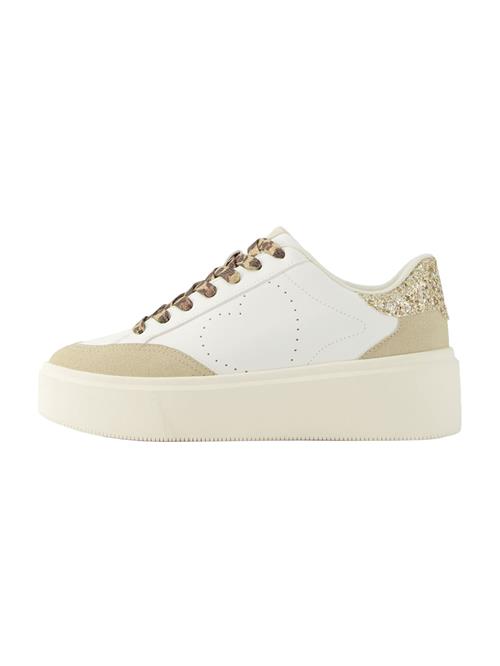 Bershka Sneaker low  camel / brun / gylden gul / hvid