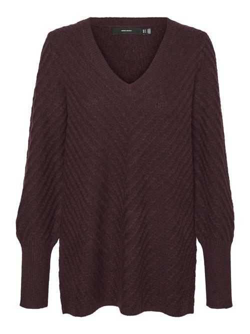 Se VERO MODA Pullover 'ANJASTINNA'  bordeaux / purpur ved About You