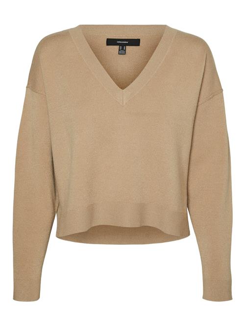 Se VERO MODA Pullover 'VMGOLD LINK'  mørkebeige ved About You