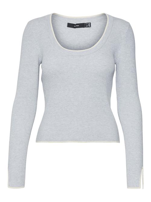 VERO MODA Pullover 'VMJoan'  lysegrå / hvid