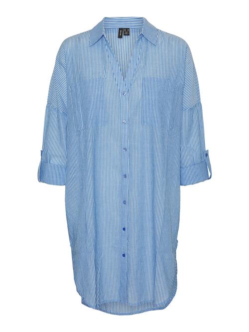 Se VERO MODA Bluse 'ISABEL'  lyseblå / hvid ved About You