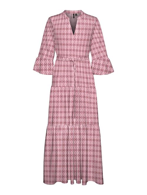 VERO MODA Blusekjole 'ZERA'  pink / lyserød / bordeaux / hvid