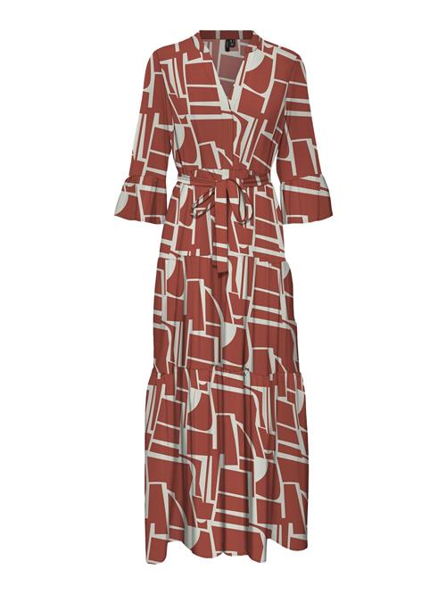 VERO MODA Blusekjole 'ZERA'  carminrød / hvid