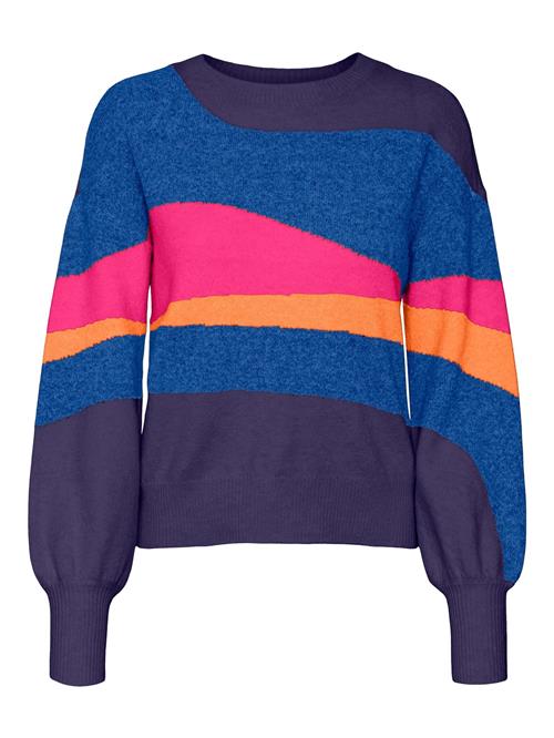 VERO MODA Pullover 'DOFFY'  marin / koboltblåt / orange / pink