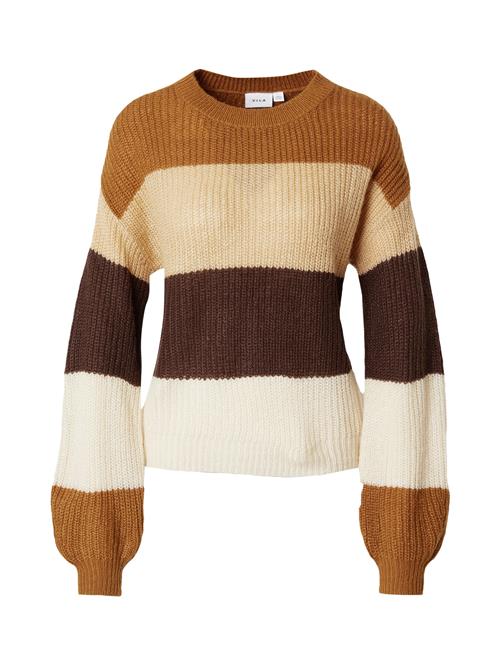 VILA Pullover 'VIRita'  beige / cognac / cappuccino / mørkebrun