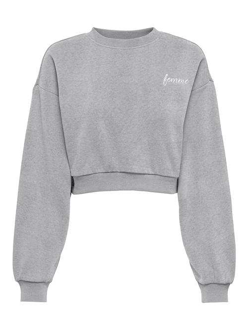 Se ONLY Sweatshirt  grå / hvid ved About You