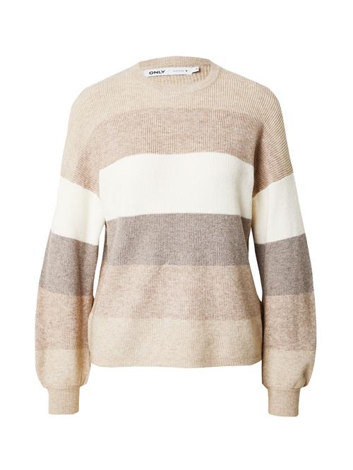 ONLY Pullover 'Atia'  mørkebeige / beige-meleret / taupe / hvid