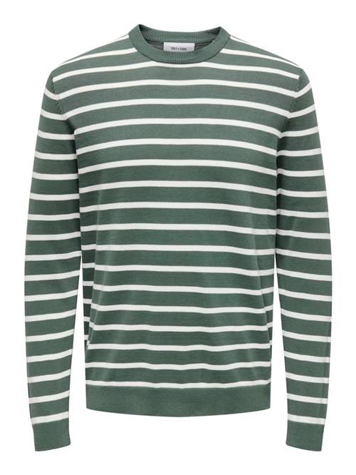 Se Only & Sons Pullover 'ONSAlex'  mørkegrøn / hvid ved About You