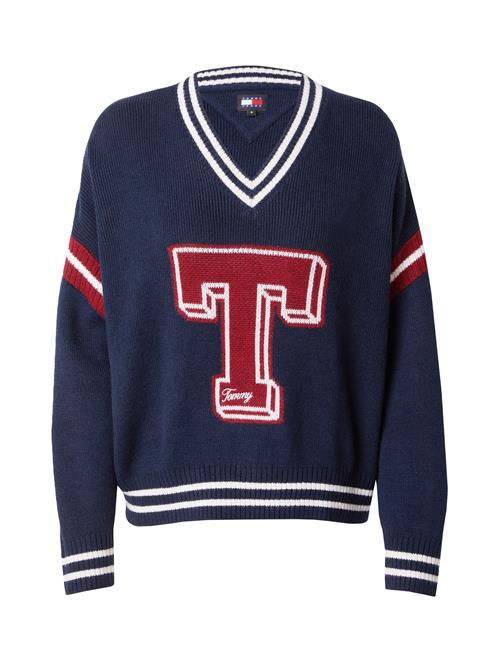 Se Tommy Jeans Pullover 'LETTERMAN'  marin / kirsebærsrød / offwhite ved About You