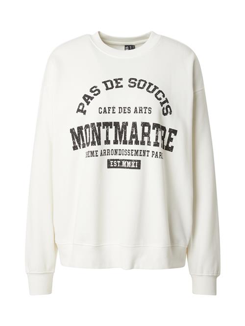 PIECES Sweatshirt 'PCMAUDE'  sort / hvid