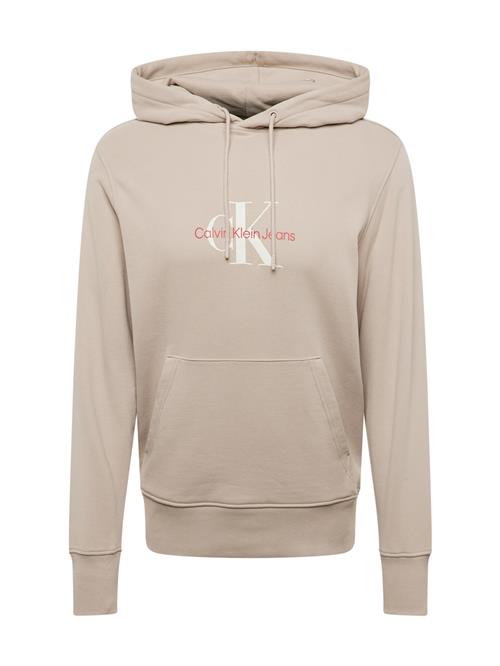 Se Calvin Klein Jeans Sweatshirt  taupe / cranberry / hvid ved About You