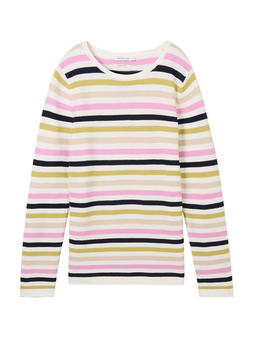 TOM TAILOR Pullover  navy / pastelgrøn / pink / offwhite