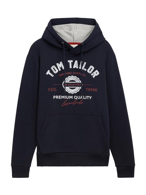 Se TOM TAILOR Sweatshirt  marin / mørkerød / hvid ved About You