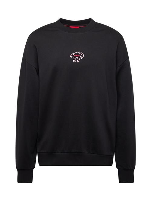 Se HUGO Sweatshirt 'Duberries'  rød / sort / hvid ved About You