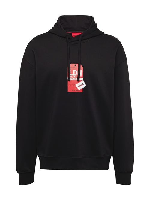 Se HUGO Sweatshirt 'Dagunoso'  knaldrød / sort / hvid ved About You