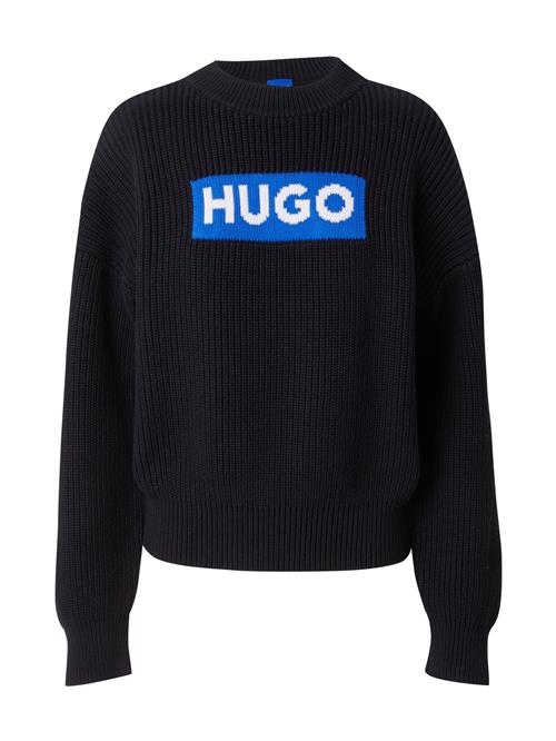 Se HUGO Pullover 'Sloger_B'  royalblå / sort / hvid ved About You