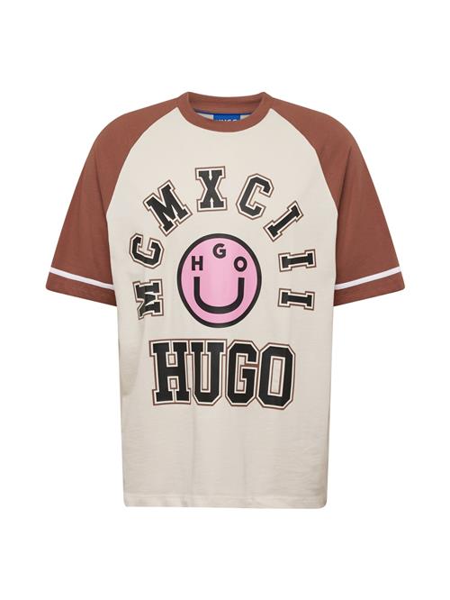 Se HUGO Bluser & t-shirts 'Nacamos'  brun / lys pink / sort / hvid ved About You