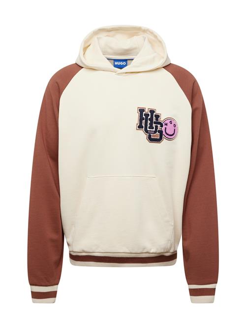 Se HUGO Sweatshirt 'Nakihood'  marin / brun / eosin / hvid ved About You