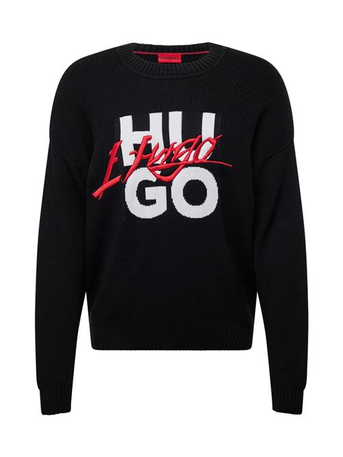 Se HUGO Pullover 'Semou'  grenadine / sort / hvid ved About You