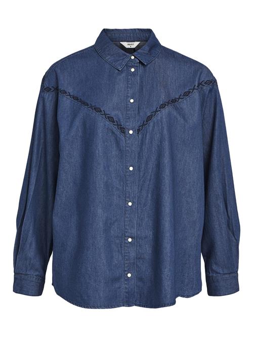 OBJECT Bluse 'Joanna'  blue denim / sort