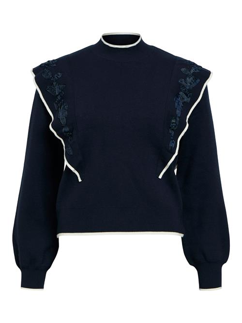 OBJECT Pullover 'OBJSELMAYA'  navy / natblå / hvid