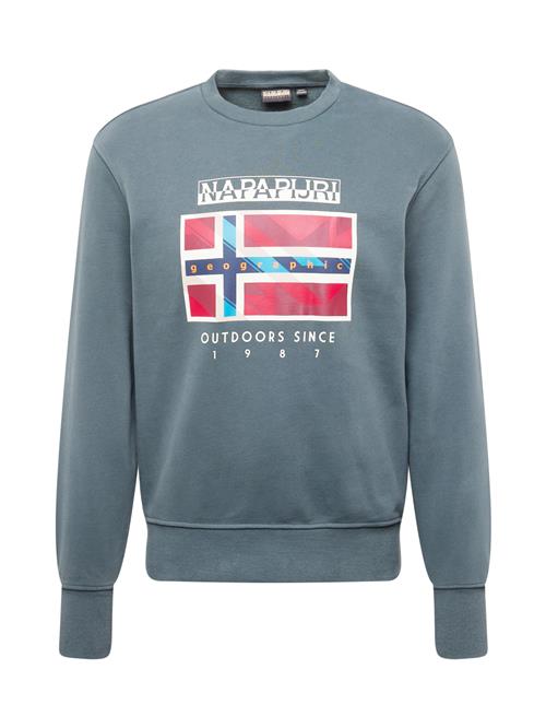 Se NAPAPIJRI Sweatshirt 'B-DOREES'  blå / jade / rød / uldhvid ved About You