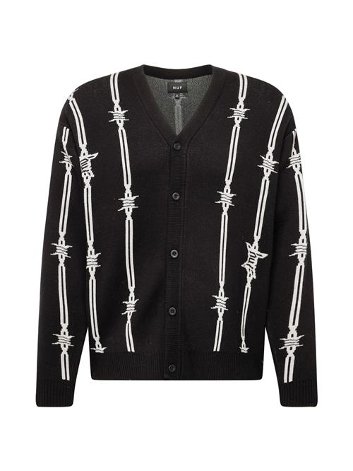 HUF Cardigan  sort / hvid