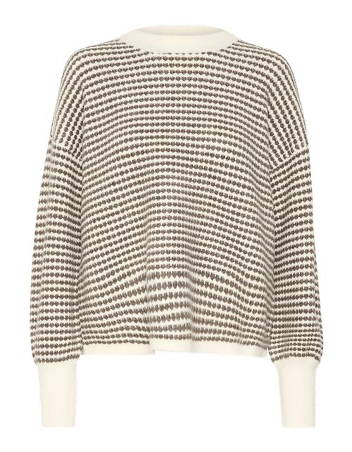 Kaffe Pullover 'Ellery'  taupe / hvid