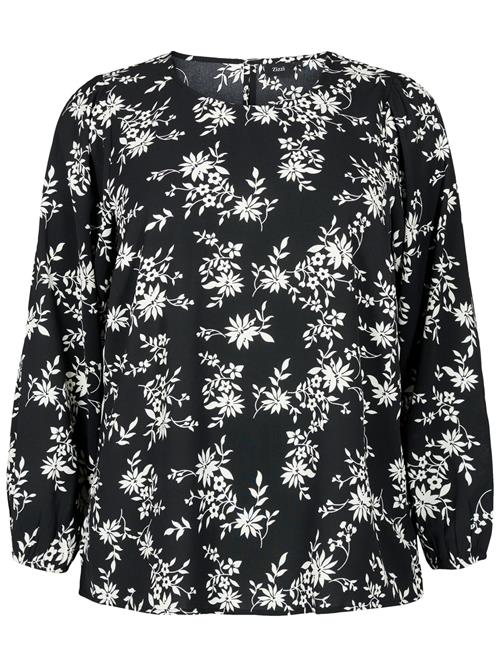 Zizzi Bluse 'XFIKKA'  sort / hvid