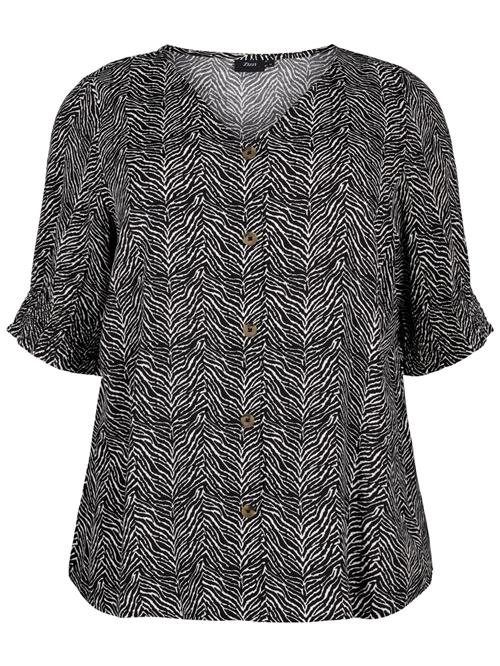 Zizzi Bluse 'Bella'  sort / hvid