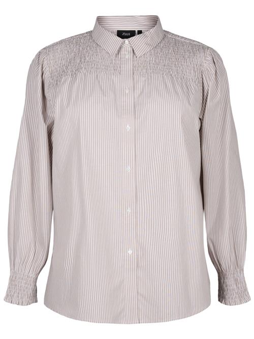 Zizzi Bluse 'VLAILA'  beige / hvid